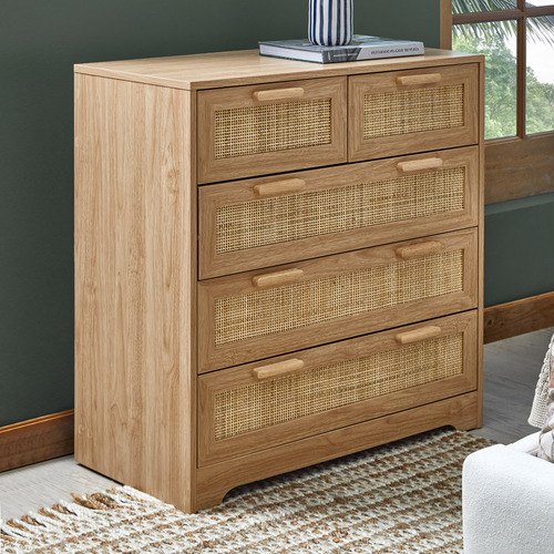 5 drawer on sale wicker dresser